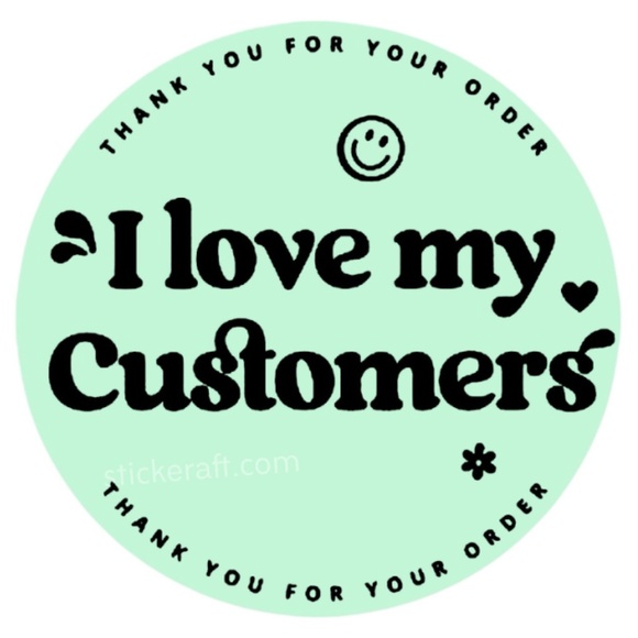 thank you for your order I love my Customers ! thank you sticker for business - Picture 3 of 13